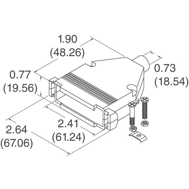 979-050-030R121 NorComp Inc.  Capots de connecteurs D-Sub en forme de D